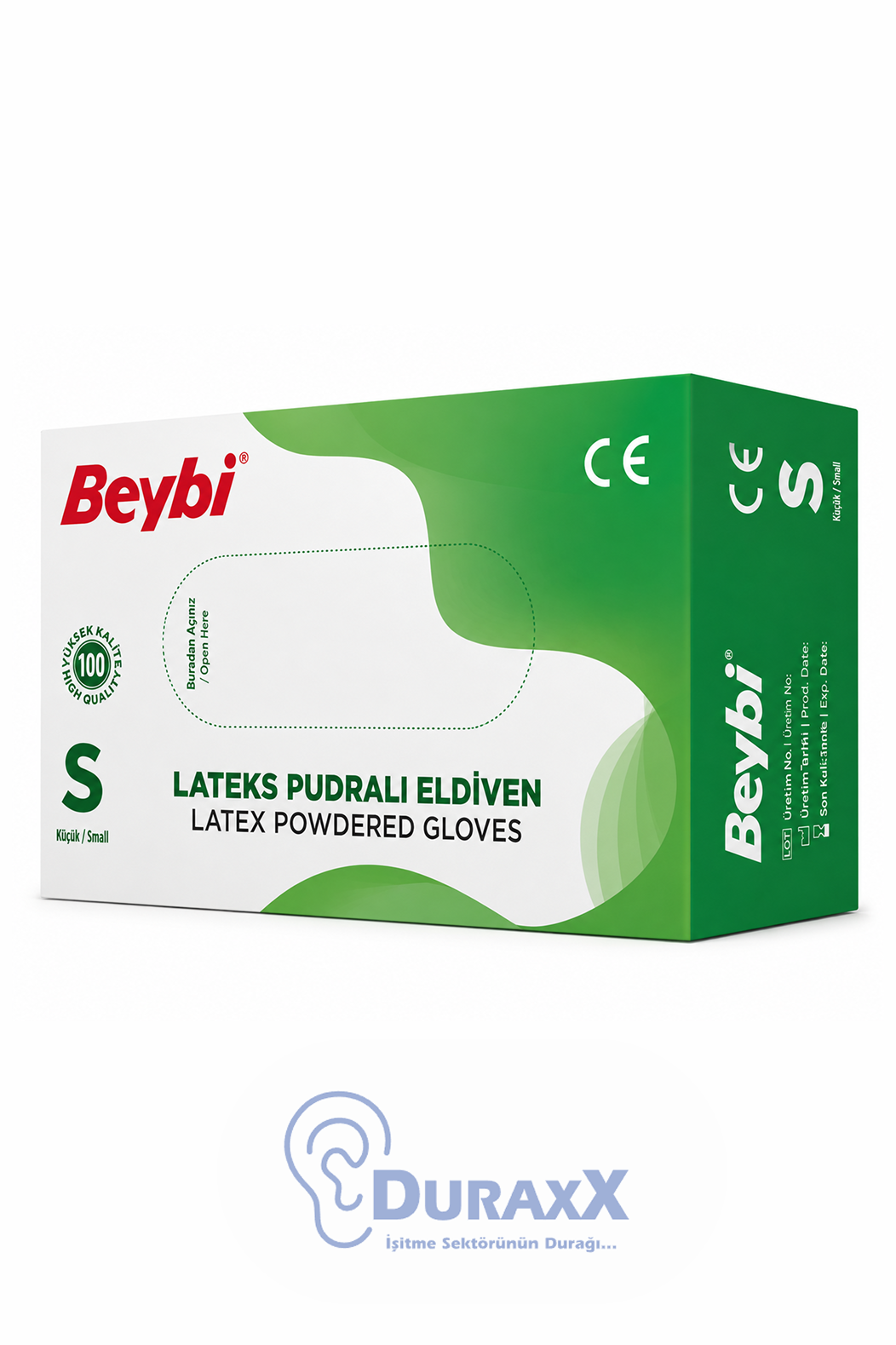 Beybi Lateks Pudralı Muayene Eldiveni Small