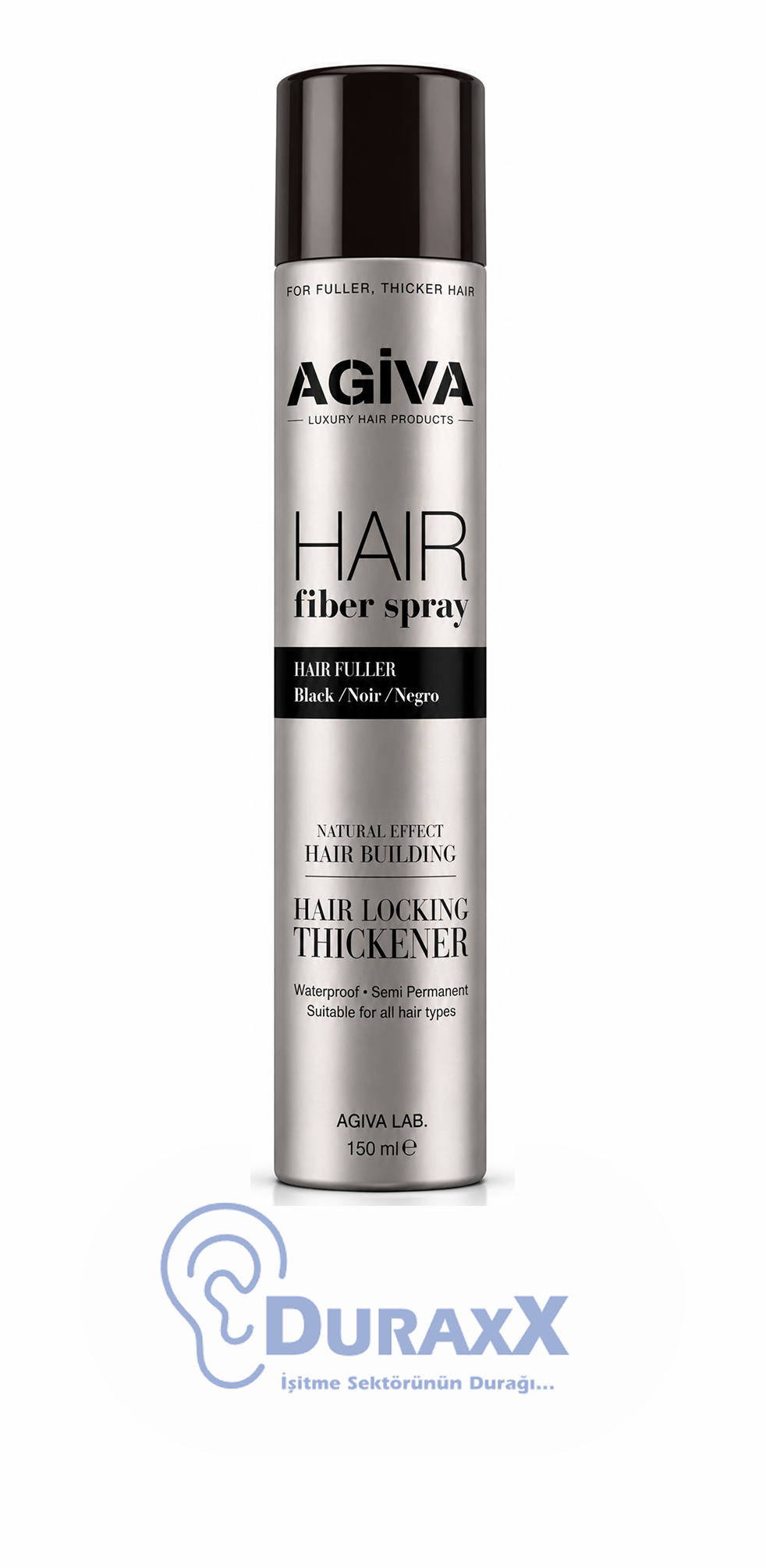 Agiva Hair Fiber Dolgunlaştırıcı Sprey Siyah 150 ml.